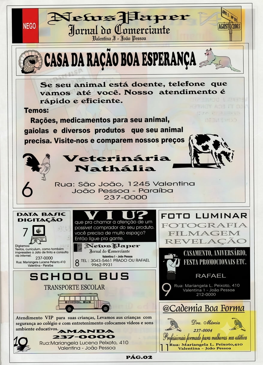 Página 2 do esboço do jornal impresso.