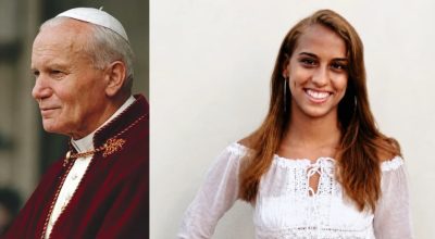 Papa João Paulo II e Camila Rodrigues - folha do valentinna